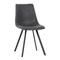 Leisuremod Markley Modern Leather Dining Chair With Metal Legs - Charcoal Black